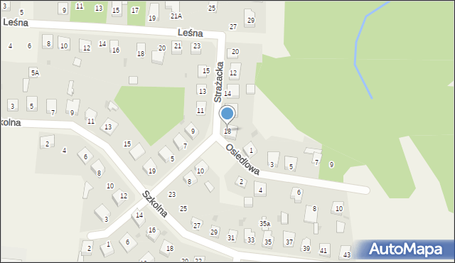 Osiny, Strażacka, 18, mapa Osiny