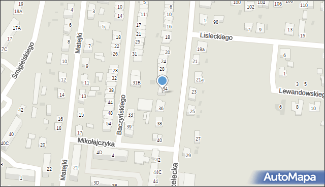 Ostrów Wielkopolski, Strzelecka, 34a, mapa Ostrów Wielkopolski