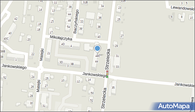 Ostrów Wielkopolski, Strzelecka, 44C, mapa Ostrów Wielkopolski