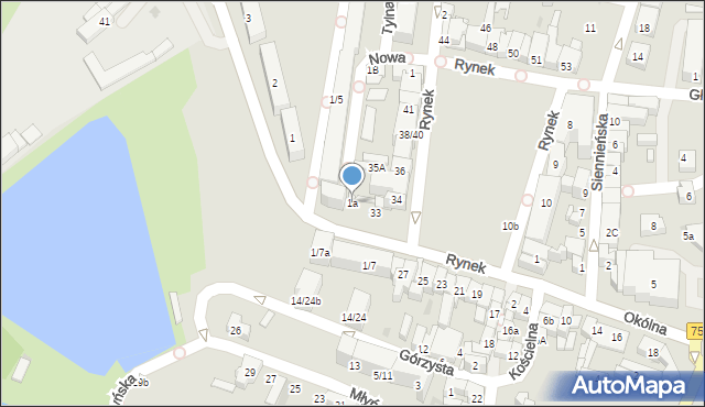 Ostrowiec Świętokrzyski, Starokunowska, 1a, mapa Ostrowiec Świętokrzyski