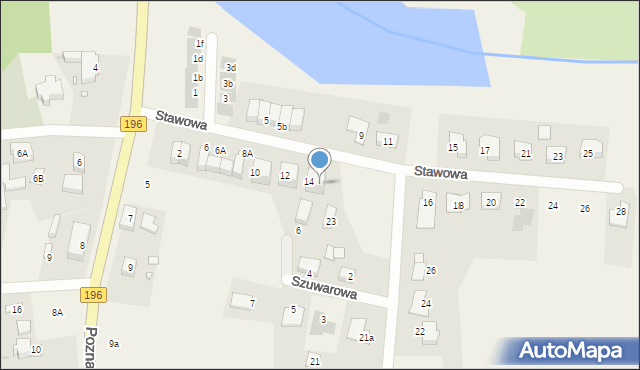 Owińska, Stawowa, 14A, mapa Owińska