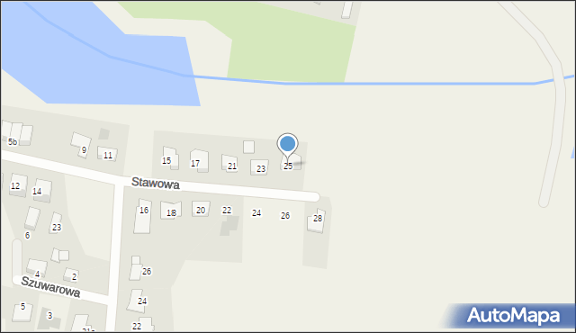 Owińska, Stawowa, 25, mapa Owińska