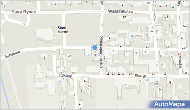 Pabianice, Stary Rynek, 16, mapa Pabianic