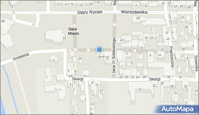 Pabianice, Stary Rynek, 17, mapa Pabianic