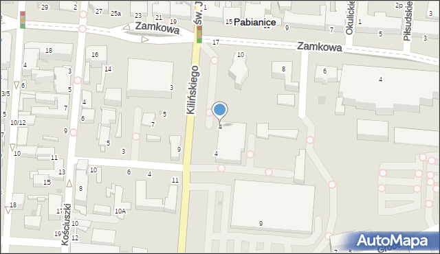 Pabianice, Strażacka, 4, mapa Pabianic