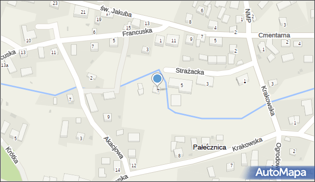 Pałecznica, Strażacka, 7, mapa Pałecznica