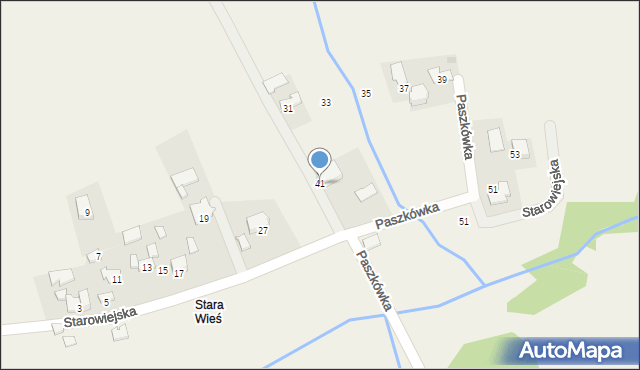 Paszkówka, Starowiejska, 41, mapa Paszkówka