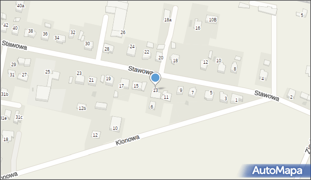 Pawłowice, Stawowa, 13, mapa Pawłowice