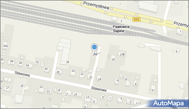Pawłowice, Stawowa, 18a, mapa Pawłowice