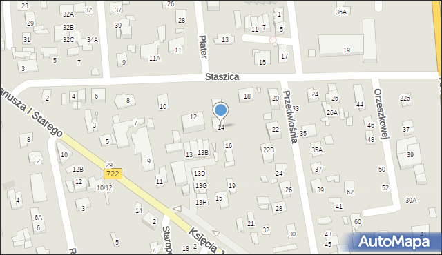 Piaseczno, Staszica Stanisława, 14, mapa Piaseczno