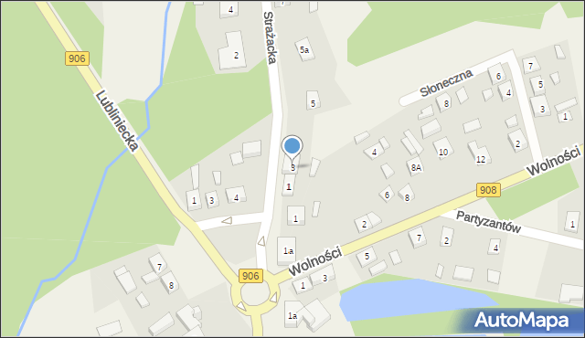 Piasek, Strażacka, 3, mapa Piasek