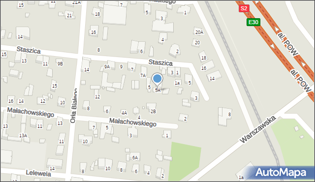 Piastów, Staszica Stanisława, 5A, mapa Piastów