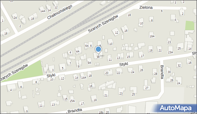 Piastów, Styki Jana, 9c, mapa Piastów