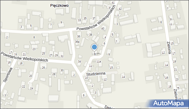 Pięczkowo, Studzienna, 8, mapa Pięczkowo