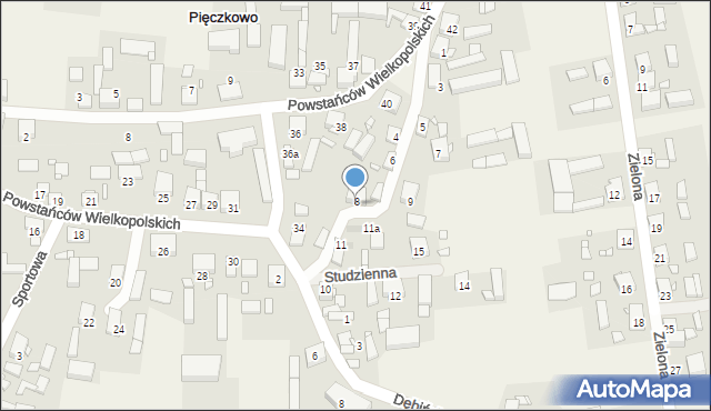 Pięczkowo, Studzienna, 8a, mapa Pięczkowo