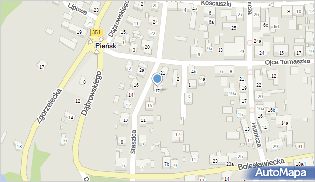 Pieńsk, Staszica Stanisława, 17, mapa Pieńsk