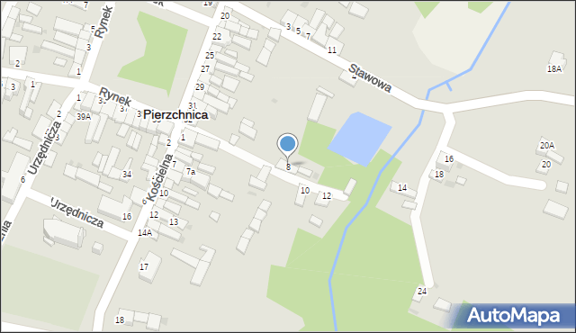 Pierzchnica, Stawowa, 8, mapa Pierzchnica