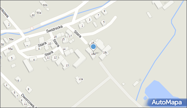 Pieszyce, Stara, 18a, mapa Pieszyce