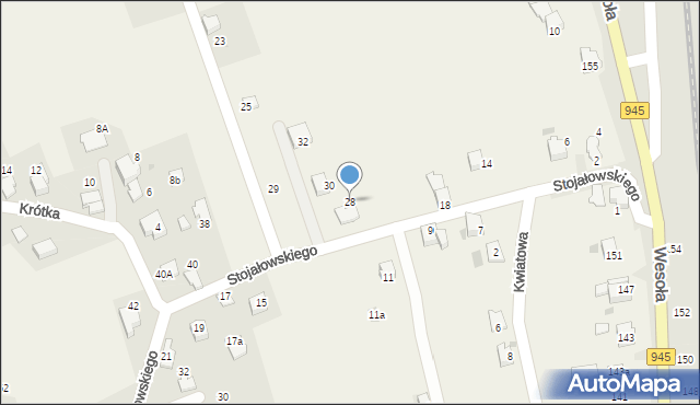 Pietrzykowice, Stojałowskiego Stanisława, ks., 28, mapa Pietrzykowice