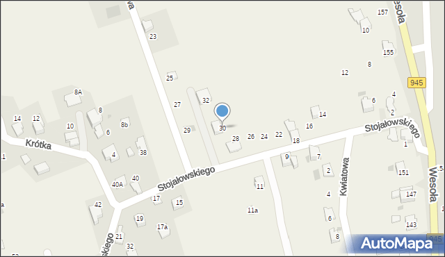 Pietrzykowice, Stojałowskiego Stanisława, ks., 30, mapa Pietrzykowice