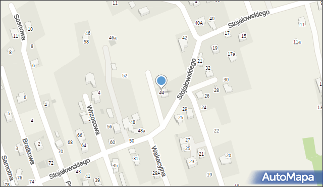 Pietrzykowice, Stojałowskiego Stanisława, ks., 44, mapa Pietrzykowice