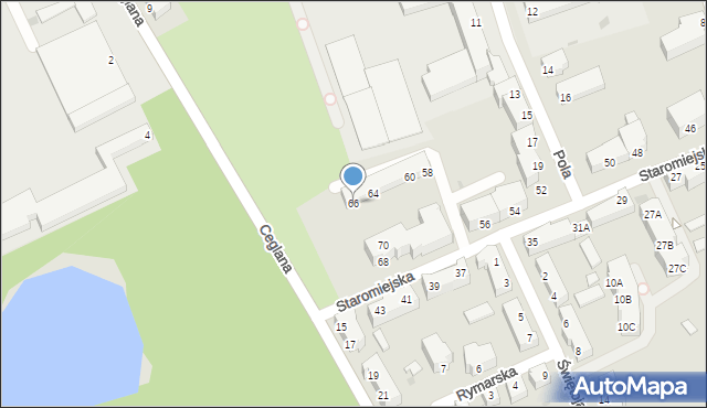 Piła, Staromiejska, 66, mapa Piły