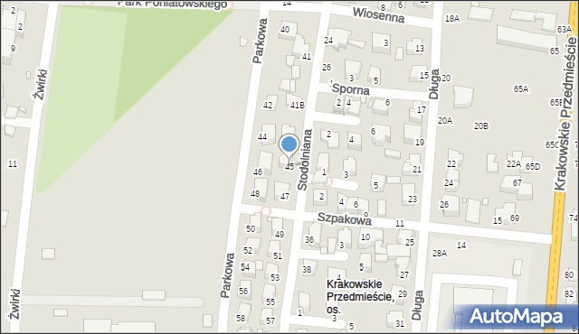 Piotrków Trybunalski, Stodolniana, 45, mapa Piotrków Trybunalski