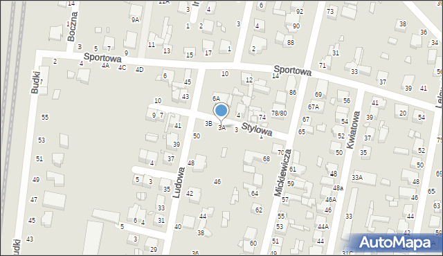 Piotrków Trybunalski, Stylowa, 3A, mapa Piotrków Trybunalski