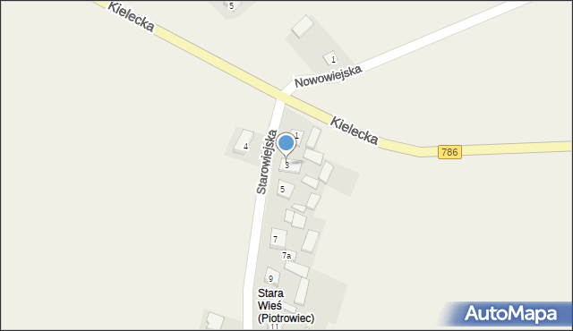 Piotrowiec, Starowiejska, 3, mapa Piotrowiec