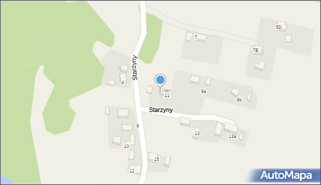 Płaza, Starzyny, 11A, mapa Płaza