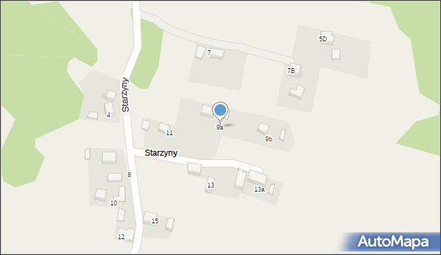 Płaza, Starzyny, 9a, mapa Płaza