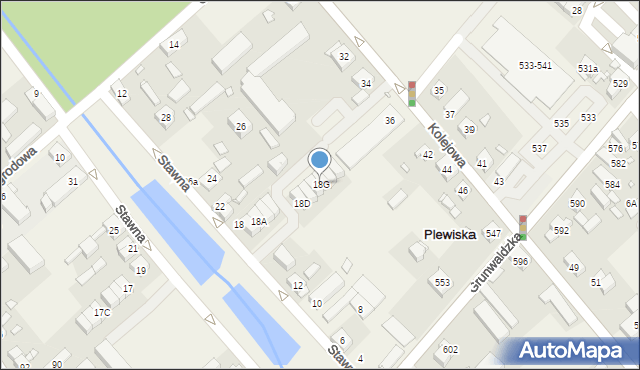 Plewiska, Stawna, 18G, mapa Plewiska