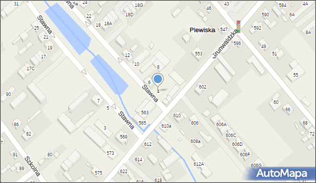 Plewiska, Stawna, 4, mapa Plewiska