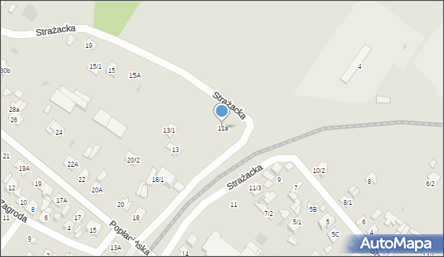 Płock, Strażacka, 11a, mapa Płock