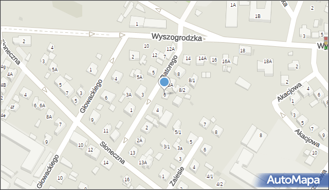 Płock, Stefana Batorego, 6, mapa Płock