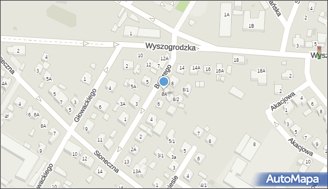 Płock, Stefana Batorego, 8A, mapa Płock