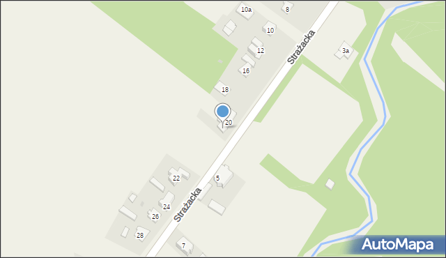 Poczesna, Strażacka, 20a, mapa Poczesna