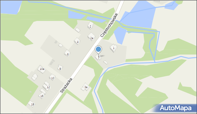 Poczesna, Strażacka, 3, mapa Poczesna