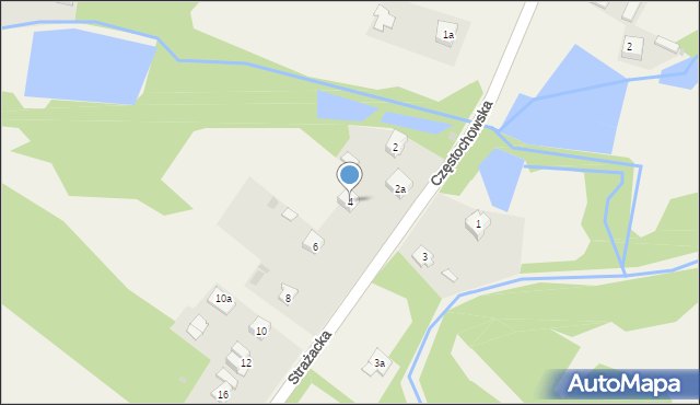 Poczesna, Strażacka, 4, mapa Poczesna