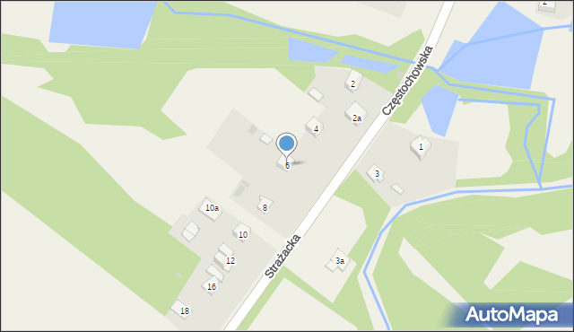 Poczesna, Strażacka, 6, mapa Poczesna