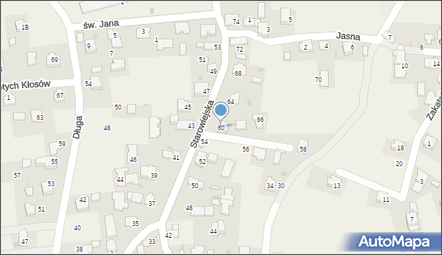 Podolsze, Starowiejska, 60, mapa Podolsze