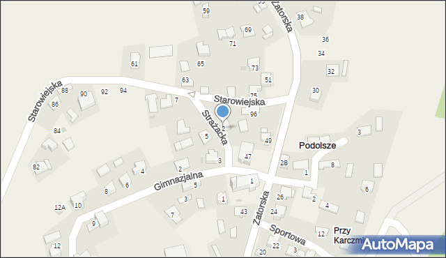 Podolsze, Strażacka, 2, mapa Podolsze