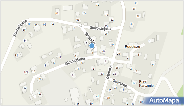 Podolsze, Strażacka, 3, mapa Podolsze