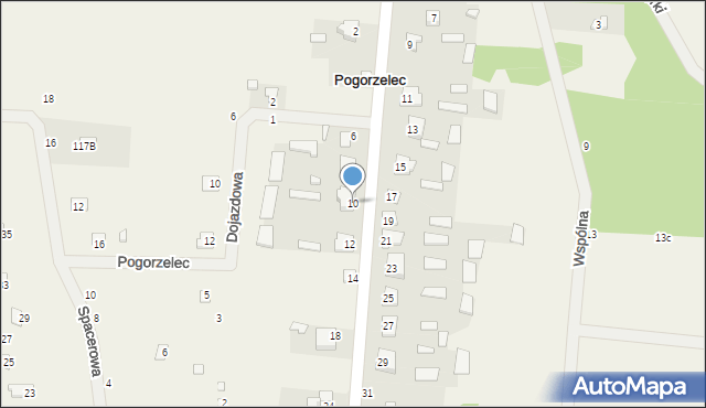 Pogorzelec, Strażacka, 10, mapa Pogorzelec