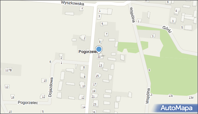 Pogorzelec, Strażacka, 11, mapa Pogorzelec