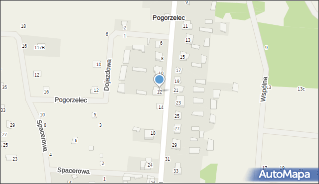 Pogorzelec, Strażacka, 12, mapa Pogorzelec