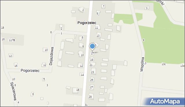 Pogorzelec, Strażacka, 17, mapa Pogorzelec