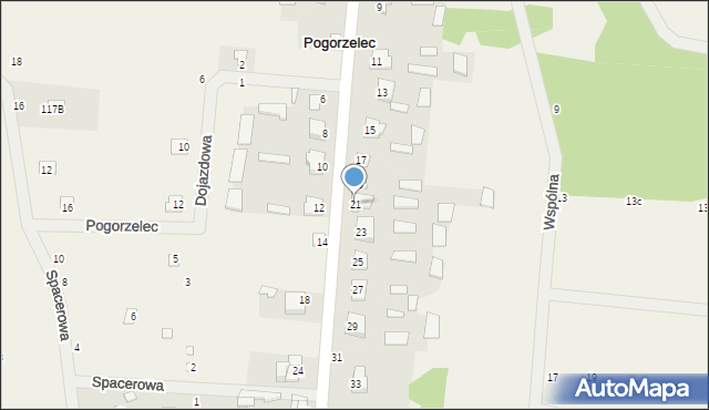 Pogorzelec, Strażacka, 21, mapa Pogorzelec