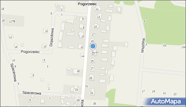 Pogorzelec, Strażacka, 23, mapa Pogorzelec