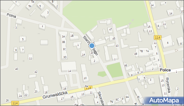 Police, Starzyńskiego Stefana, 1c, mapa Police